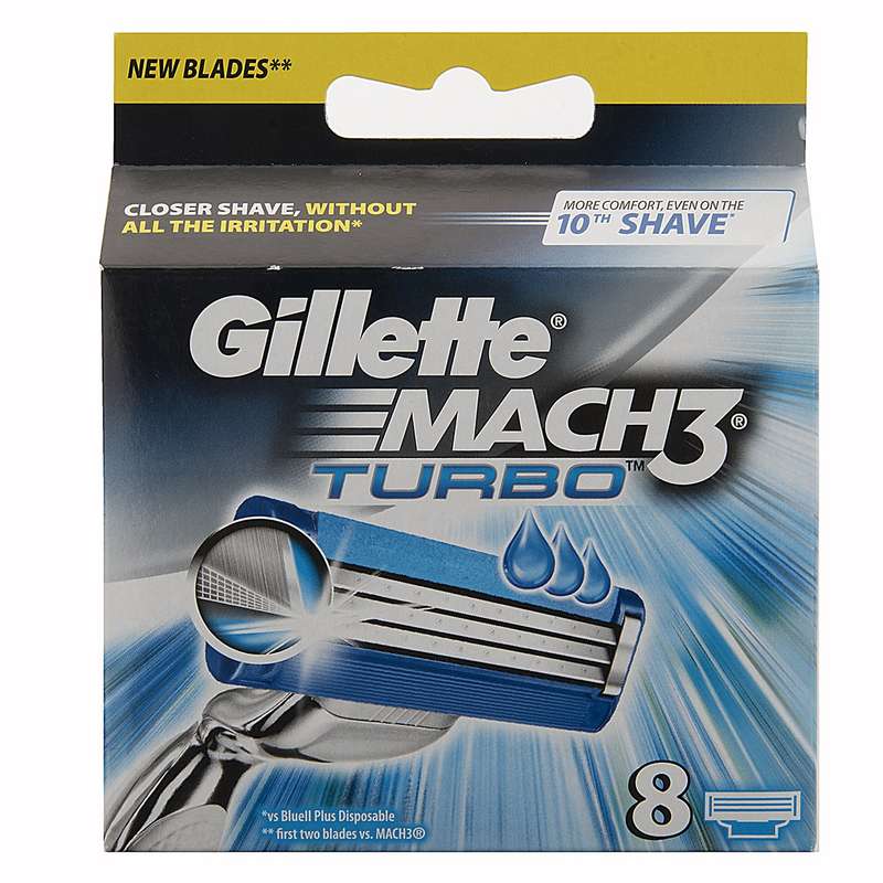 تیغ یدک ژیلت مدل Mach 3 Turbo بسته 8 عددی