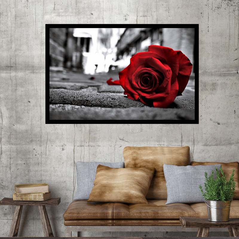 تابلو نوری بکلیت طرح گل رز قرمز مدل B-MO1772