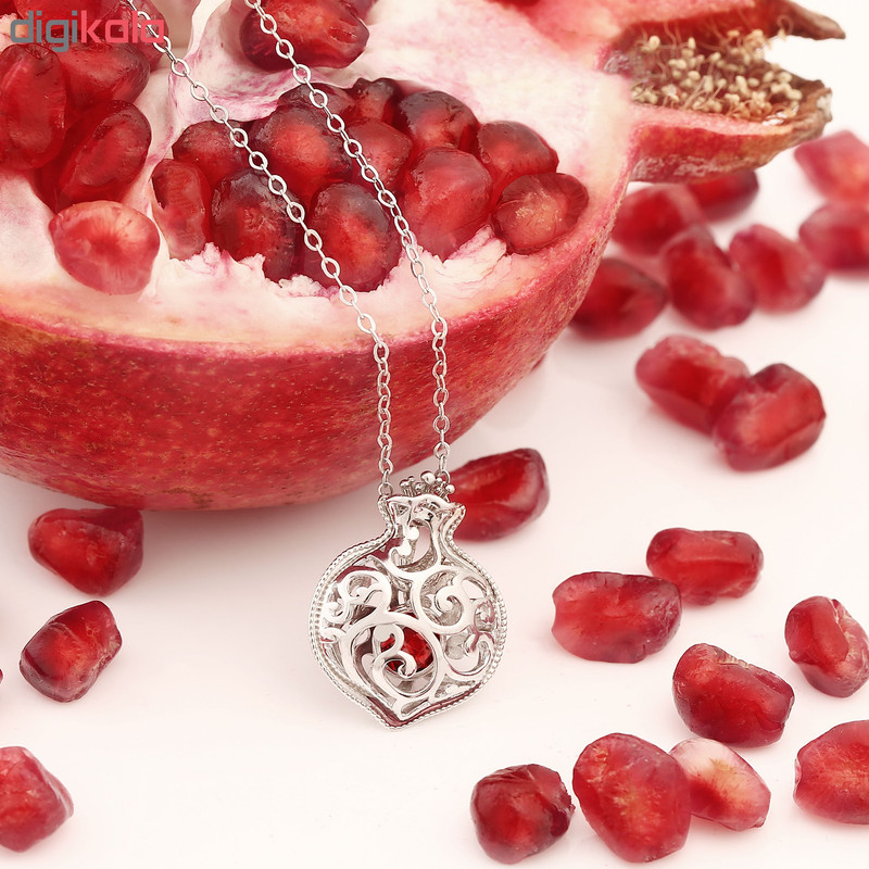 گردنبند نقره طرح انار عشق کد FL 230