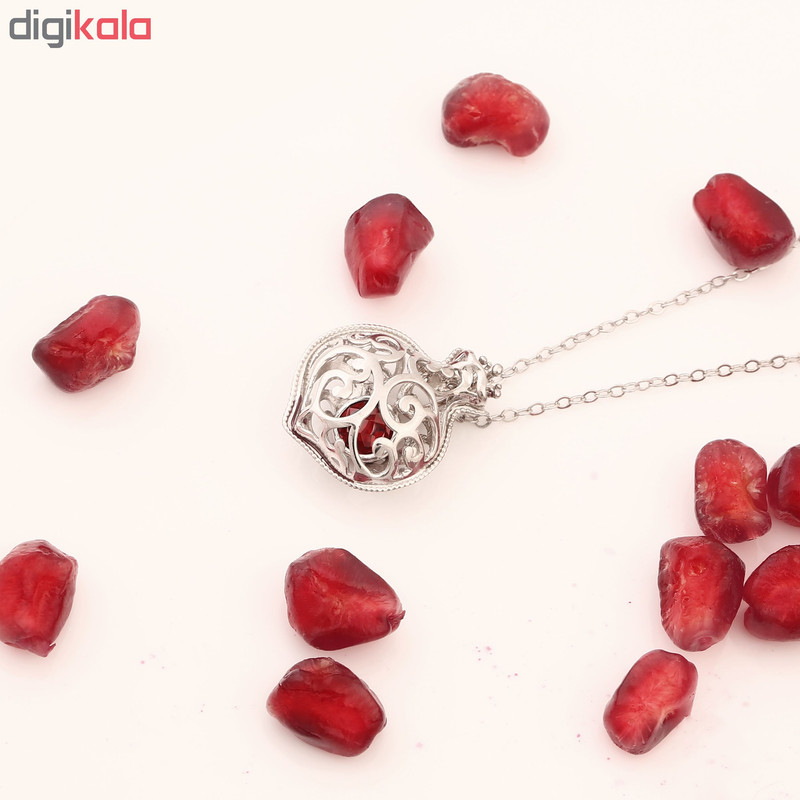 گردنبند نقره طرح انار عشق کد FL 230