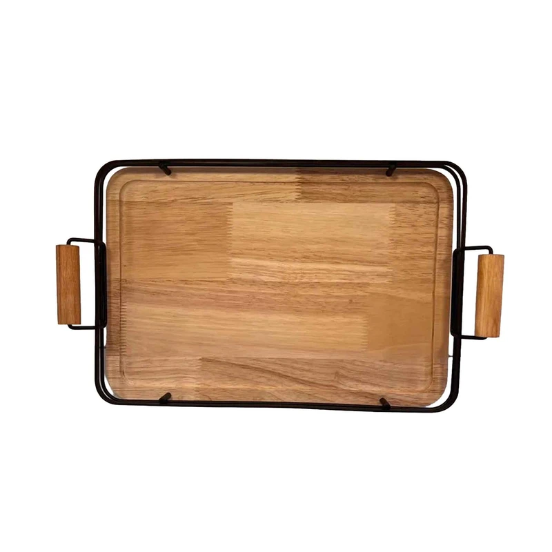 سینی دسته دار مدل لبه فلزی سایز 30×20 سانتی متر