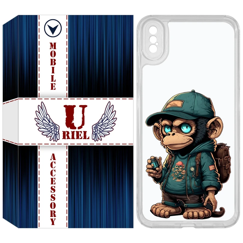 کاور یوریل مدل Clear کد 36 طرح میمون مناسب برای گوشی موبایل اپل iPhone XS Max