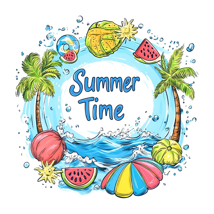 استیکر پارچه و لباس پاد آفرین مدل ساحل تابستانی کد S5730