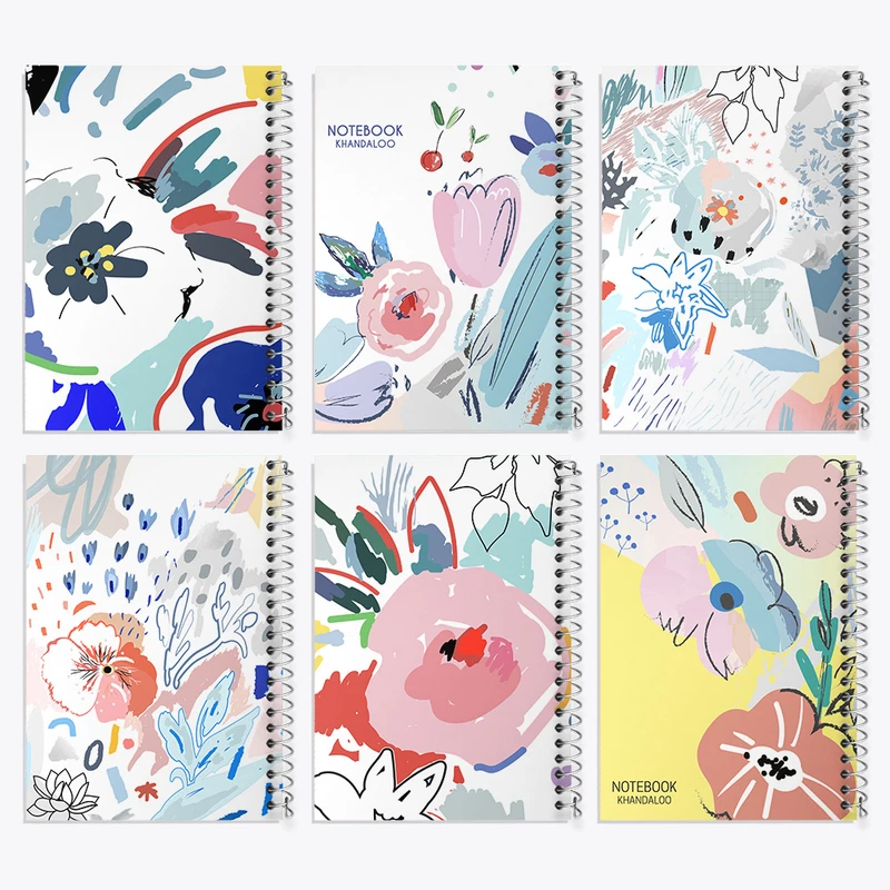 دفتر مشق 50 برگ خندالو طرح گل گلی کد 160 مجموعه 6 عددی