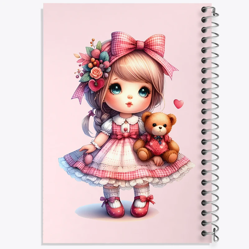 دفتر ژورنال نویسی 50 برگ خندالو مدل نقطه ای طرح دخترانه کیوت کد N5558