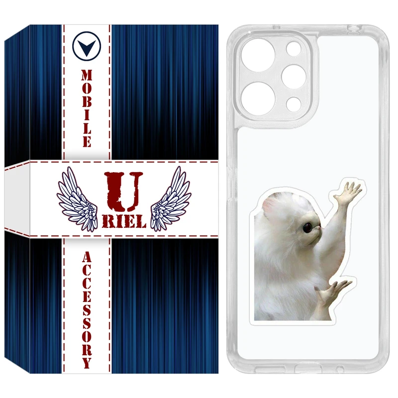کاور یوریل مدل Clear کد 89 طرح میمون سفید مناسب برای گوشی موبایل شیائومی Redmi 12 4G / 12 5G