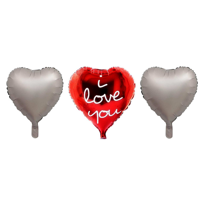 بادکنک فویلی طرح قلب مدل LOVE مجموعه سه عددی
