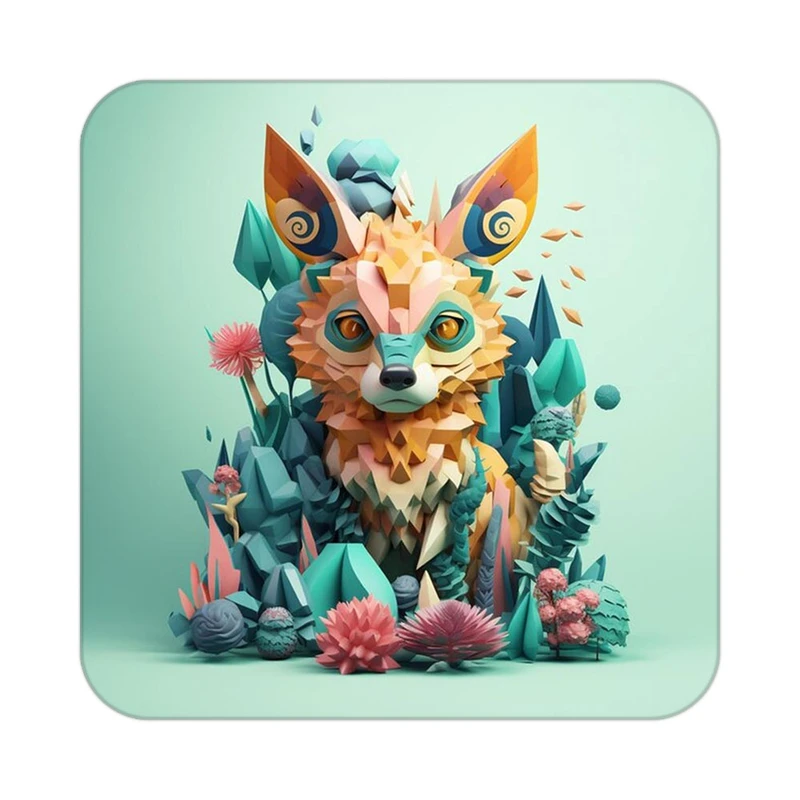 زیر لیوانی کاکتی طرح حیوانات رنگی مدل mp25627