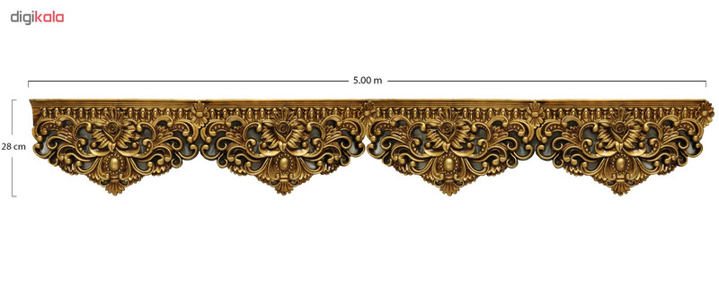 کتیبه پرده مدل رزا طلایی (5متر)