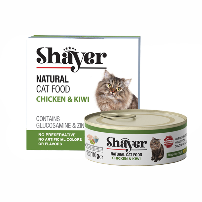 کنسرو غذای گربه شایر مدل پته مرغ و کیوی وزن 110 گرم بسته 2 عددی