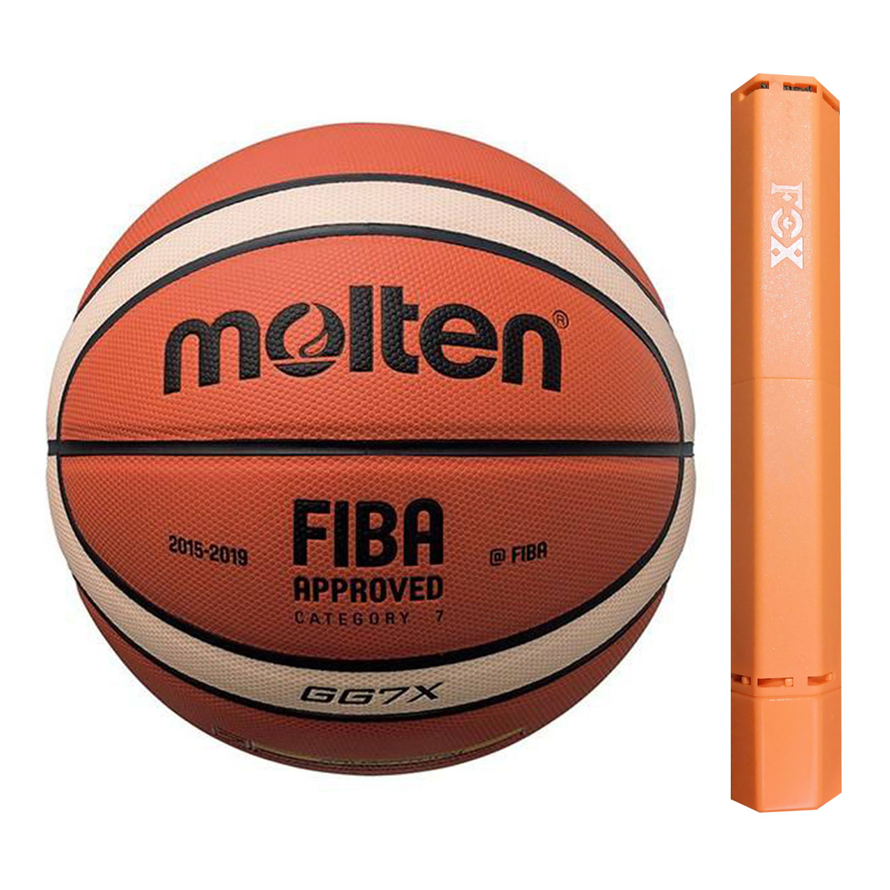 توپ بسکتبال مولتن مدل GG7X با تاییدیه فدراسیون به همراه تلمبه فاکس سایز 7