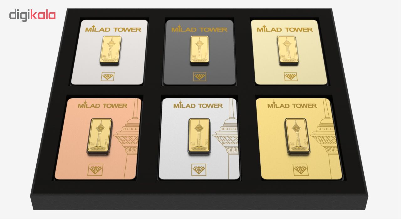 شمش طلا 24 عیار طلای محمد مدل برج میلاد کد C مجموعه 6 عددی -  - 2