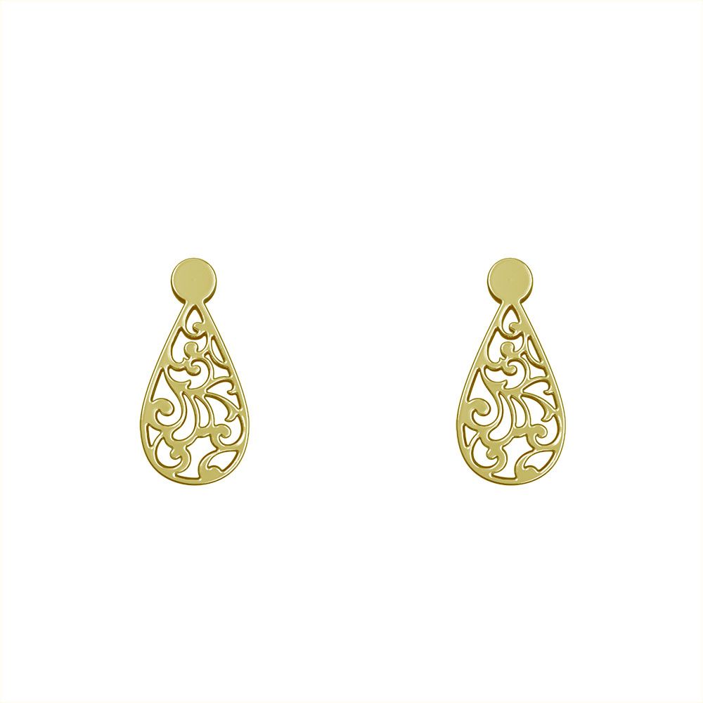 گوشواره طلا 18 عیار زنانه مدوپد مدل اسلیمی کد GA1-15300 -  - 2