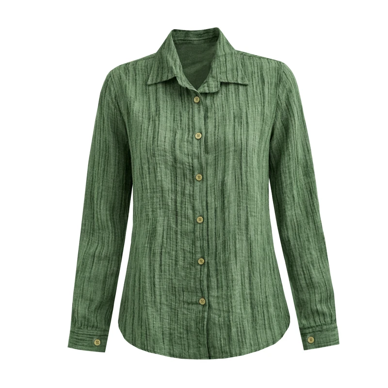 شومیز آستین بلند یقه برگردان زنانه مدل dfg77