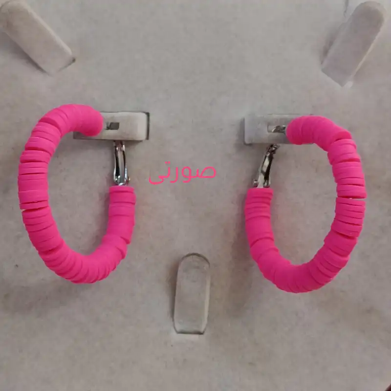 گوشواره زنانه مدل حلقه ای پاستیلی