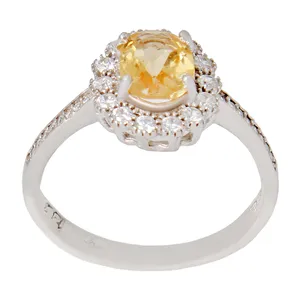 انگشتر نقره زنانه مدل سیترین تراش جواهری کد AWR_933