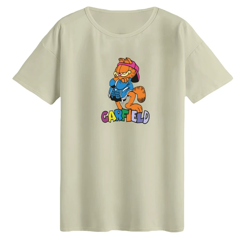 تی‌شرت لانگ آستین کوتاه زنانه مدل گارفیلد کد05