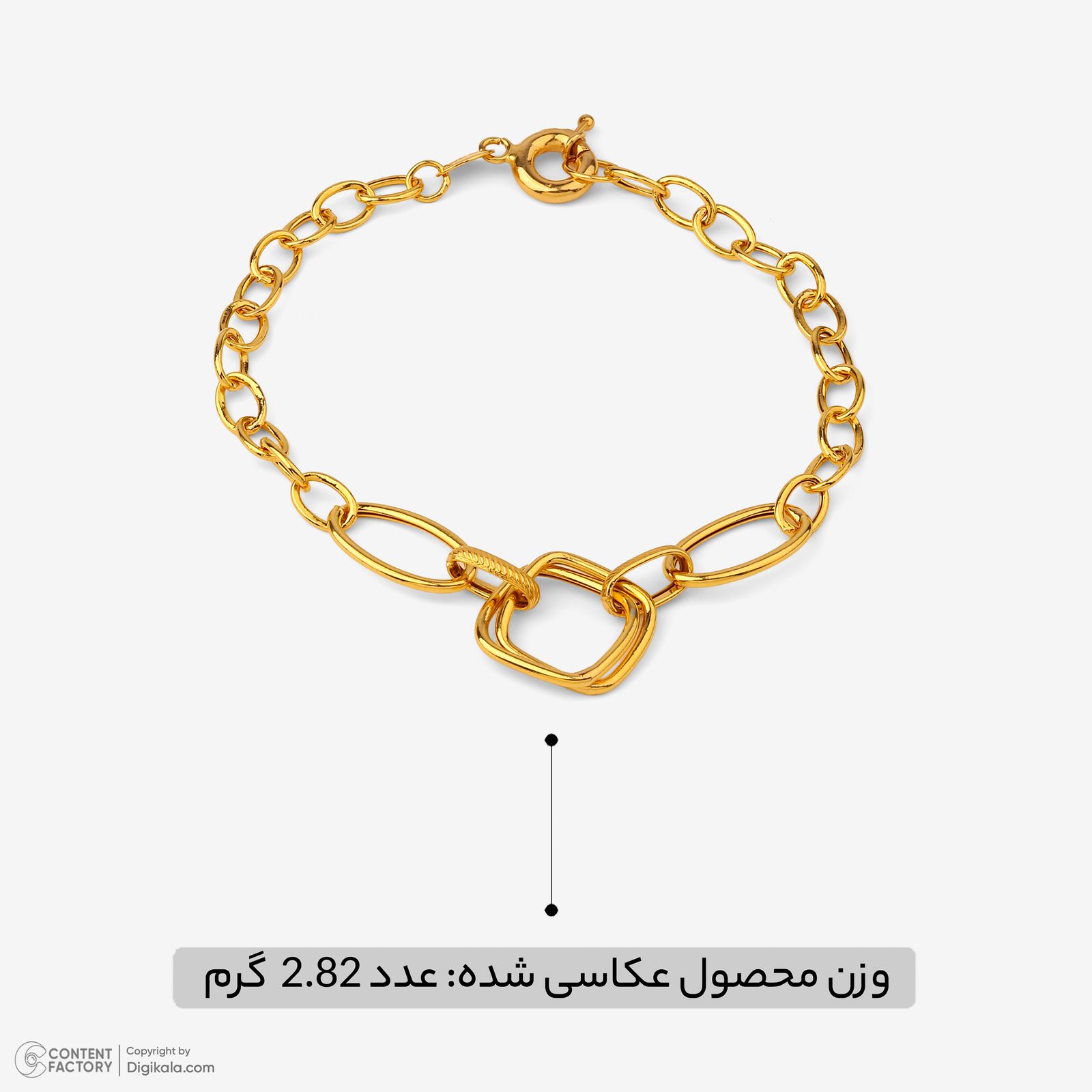 دستبند زنجیری طلا کم اجرت 18 عیار زنانه حانیه مدل 2110 -  - 4