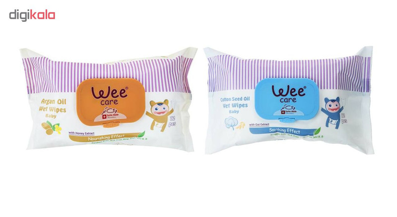 دستمال مرطوب کودک وی کر مدل Wet wipes مجموعه دو عددی