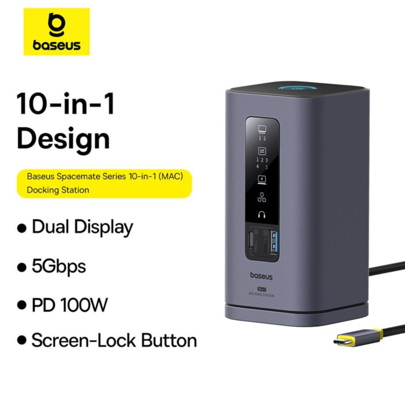 هاب 10 پورت USB-C بیسوس مدل BS-OH174   به همراه کابل USB-C
