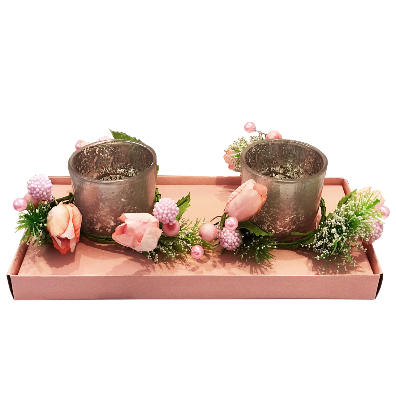 جا شمعی مدل Pink Flowers