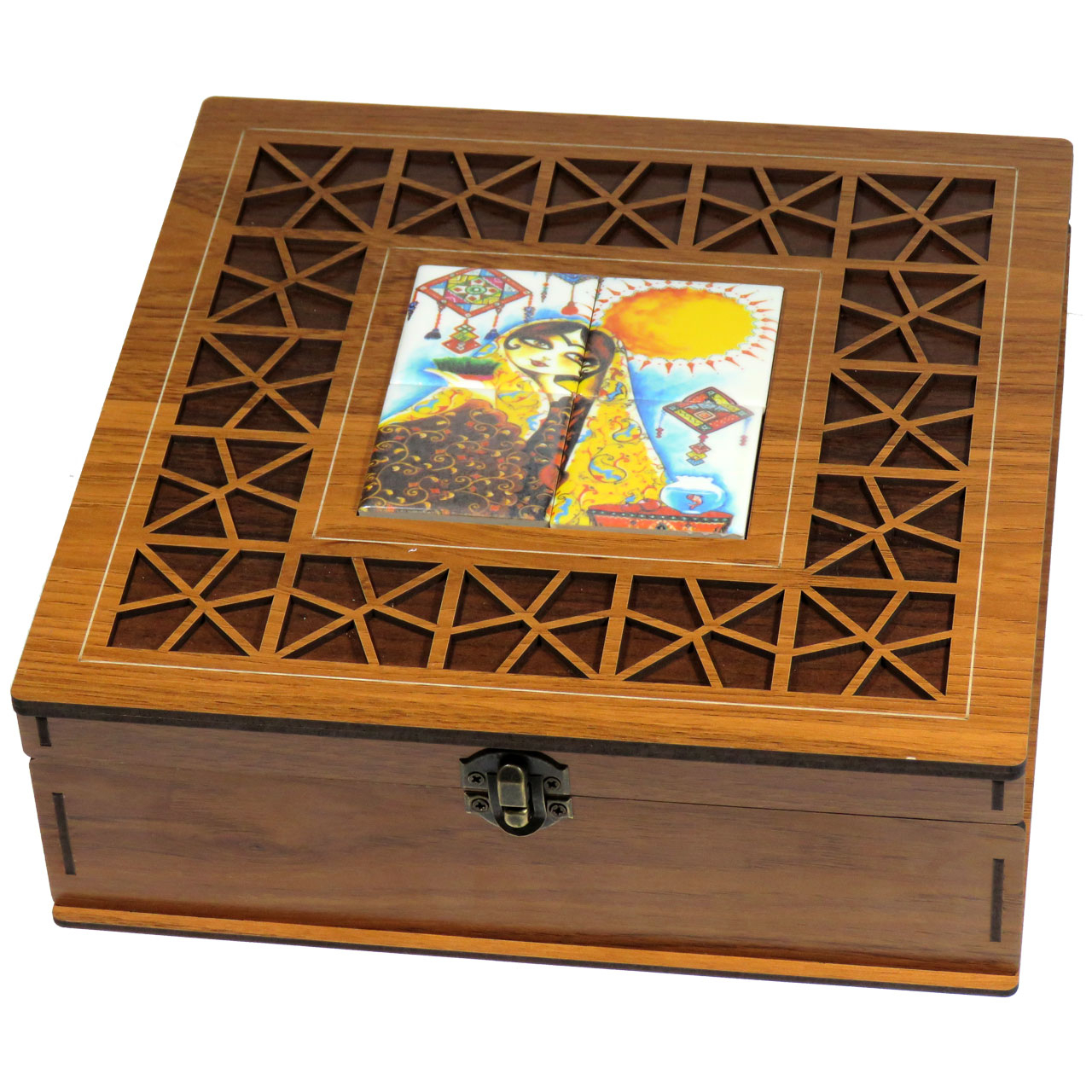 جعبه چای کیسه ای لوکس باکس طرح ناز خاتون کد LB2107