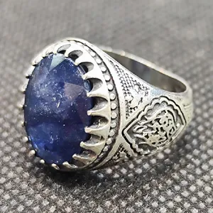 انگشتر نقره مردانه مدل سنگ یاقوت کد 521