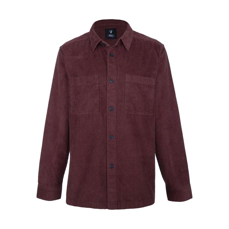 پیراهن آستین بلند مردانه هفت مدل 75463 رنگ قهوه ای