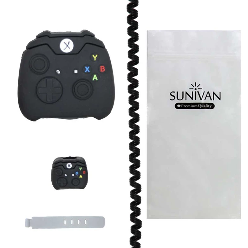 محافظ شارژر دیواری سانیوان طرح عروسکی دسته xbox به همراه محافظ کابل مجموعه 4 عددی