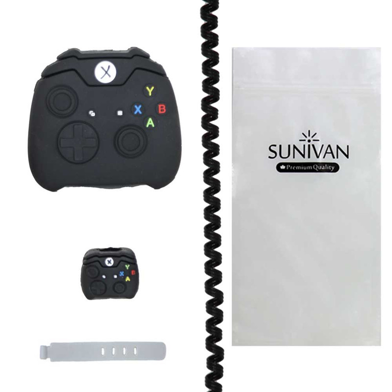 محافظ شارژر دیواری سانیوان طرح عروسکی دسته xbox به همراه محافظ کابل مجموعه 4 عددی