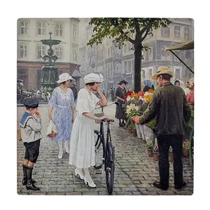 کاشی کارنیلا طرح نقاشی شهر مدل لوحی کد klh1764