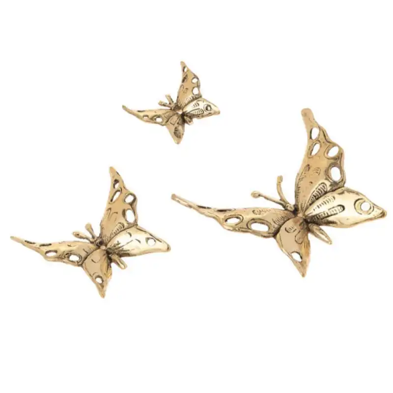 مجسمه مدل برنزی طرح پروانه مجموعه 3 عددی
