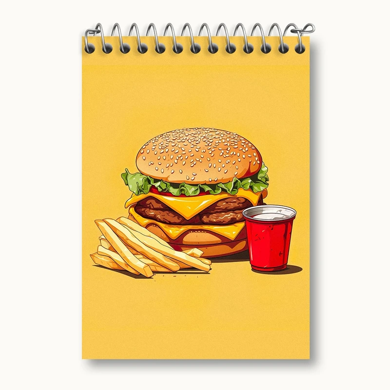 دفتر یادداشت 50 برگ خندالو مدل فست فود (Fast Food) کد 36574