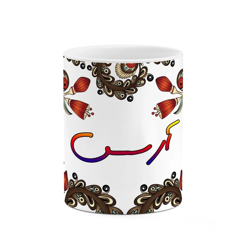 ماگ کاکتی مدل اسم آرسس طرح سنتی گل و بته کد mgh43444