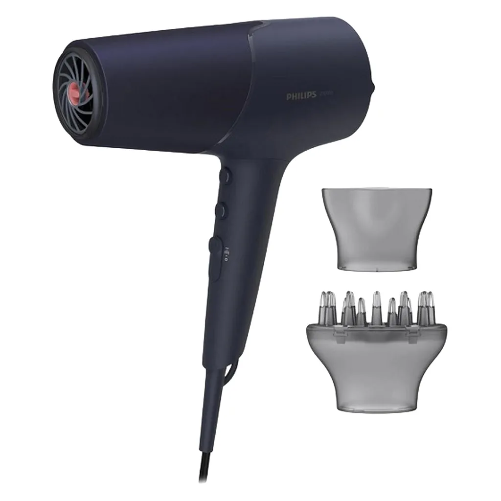 سشوار حرفه‌ای 2300 وات فیلیپس مدل BHD510، موتور DC، وزن 330 گرم، المنت سرامیک تورمالین، دارای سری دیسپانسر، متمرکز‌کننده باریک با ویژگی صاف‌کنندگی، با قابلیت فناوری تولید یون