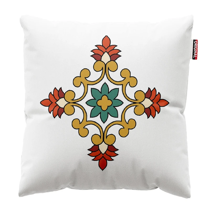 کوسن پاد آفرین طرح نقش گل کد 3034 سایز 30*30 سانتی متر