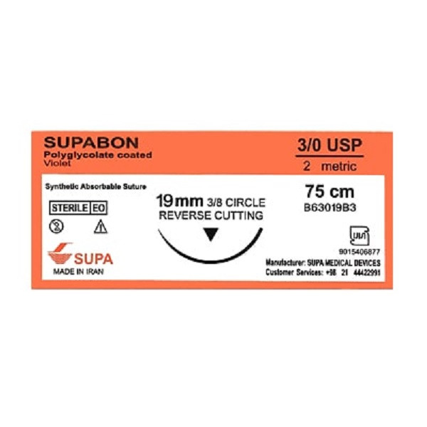نخ بخیه سوپا مدل ریورس کات 3/0 سوپابن بسته 36 عددی