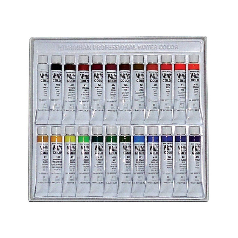 آبرنگ 24 رنگ شین هان مدل حرفه ای تیوپی کد sh112s