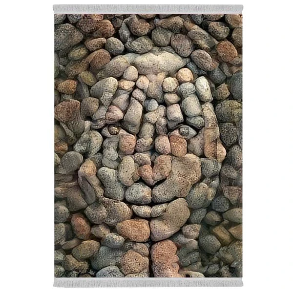 فرش پارچه‌ای دفه مدل فرشینه شانل مخمل طرح فانتزی کد 7104