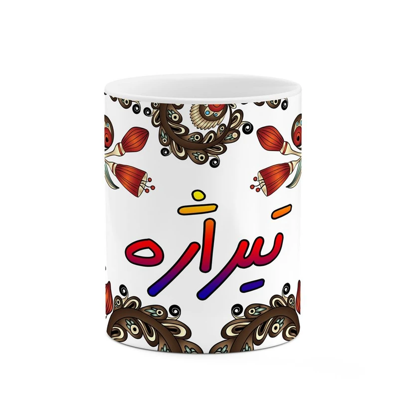 ماگ کاکتی مدل اسم تیراژه طرح سنتی گل و بته کد mgh44614