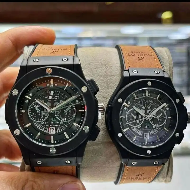 ست ساعت مچی عقربه ای زنانه و مردانه  مدل اسکلتون بیگ بنگ_mg05