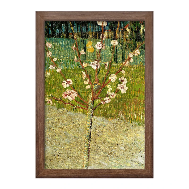 تابلو خندالو طرح نقاشی درخت بادام در حال شکوفه اثر ونسان ونگوگ کد F12421