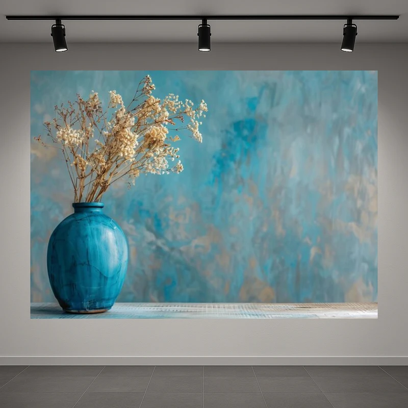 تابلو بوم طرح مخمل گلدان تزئینی مدل شاخه خشکیده کد AR3059238