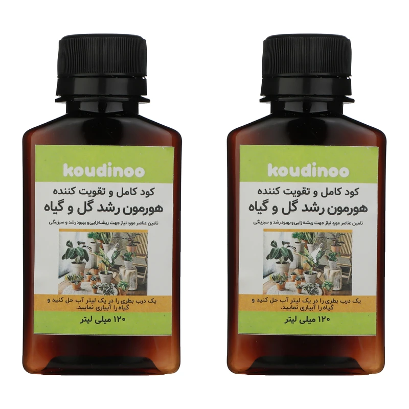  کود کامل و تقویت کننده هورمون رشد گل و گیاه کودینو مدل K-20 حجم 120 میلی لیتر بسته 2 عددی
