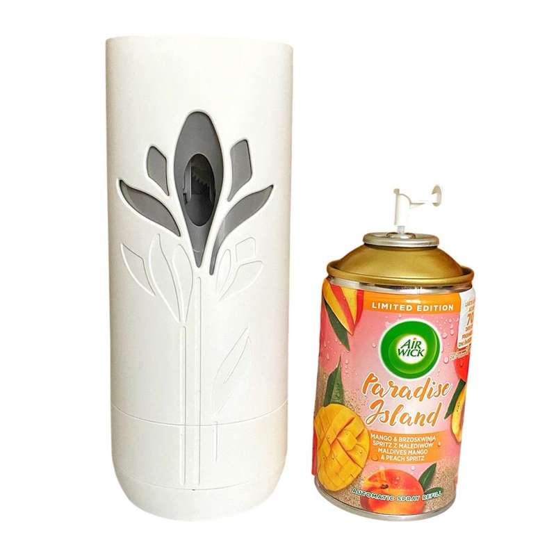 دستگاه خوشبو کننده هوا ایرویک مدل تایمر دار حجم 250 میلی لیتر به همراه اسپری Mango & Peach Spritz دستگاه خوشبو کننده هوا ایرویک مدل تایمر دار حجم 250 میلی لیتر به همراه اسپری Mango & Peach Spritz