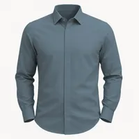 پیراهن آستین بلند یقه برگردان مردانه مدل آرتاک کد NOK