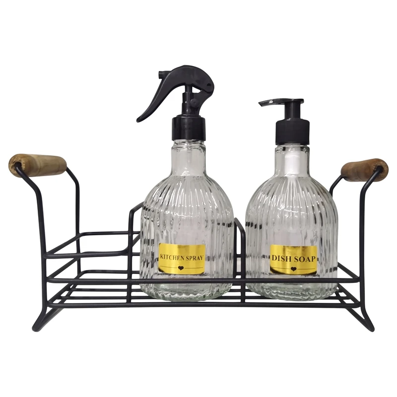 مخزن مایع ظرفشویی کد line pump spray مجموعه دو عددی به همراه استند فلزی