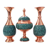 ست 3 تکه گلدان و شکلات خوری فیروزه کوبی مدل شیرازی کد k20