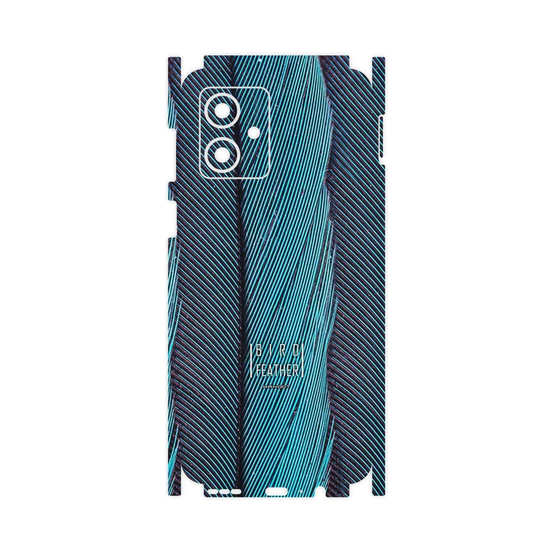 برچسب پوششی ماهوت مدل Turquoise feathers-FullSkin مناسب برای گوشی موبایل موتورولا Moto G54