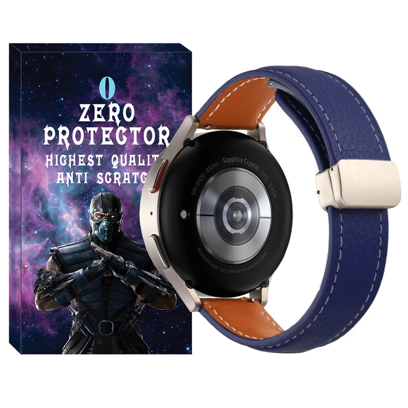 بند زیرو مدل MAG Leather ZR مناسب برای ساعت هوشمند سامسونگ Galaxy Watch 4 40mm / 5 40mm / 6 40mm / 7 40mm / FE 40mm